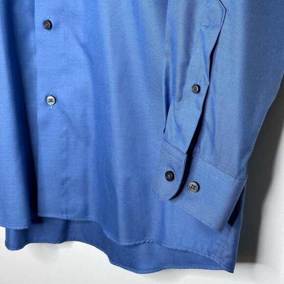 Kenneth Cole Awearness Men's Non-Iron Slim Fit Dress Shirt Blue 16.5 32/33 - Picture 4 of 8